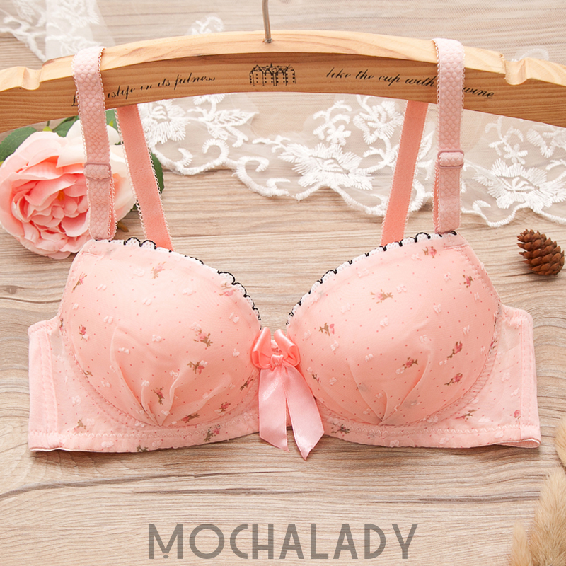 Aカップ かわいい薄い後ろホックワイヤー入りブラジャー レディース下着通販shop Mochalady