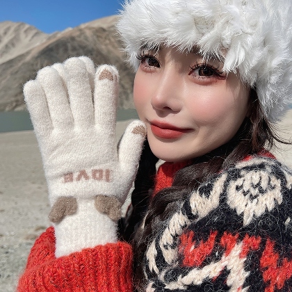 韓国ファッション 新商品 大人可愛い 厚手 暖かい 防風 可愛い プレゼント 手袋