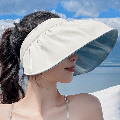 可愛いデザイン 無地 日焼け止めギャザー 透かし彫り UVカット 日焼け止め ビーチ 帽子
